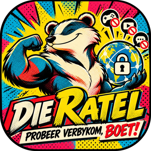 Die Ratel span sy spiere en hou die internet met 'n slot vas